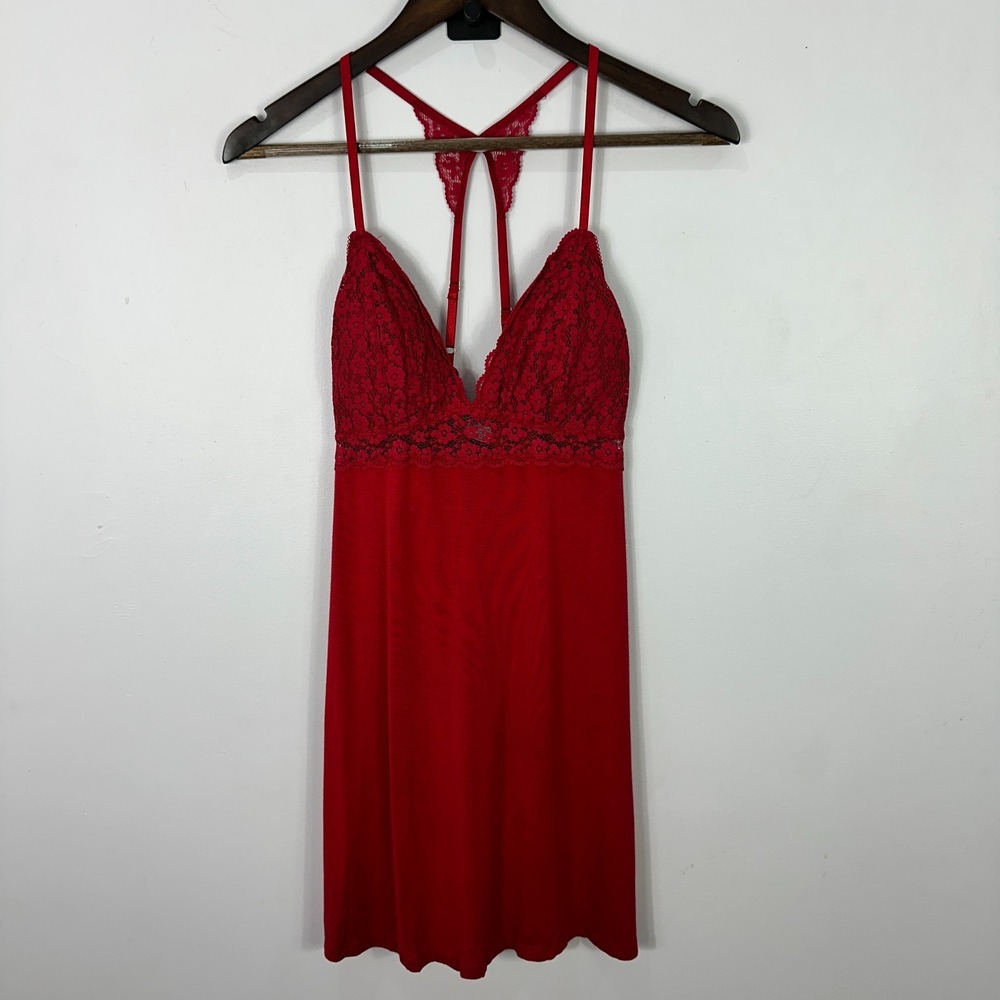 Venus M Red Lace Babydoll Slip Sexy Lingerie Nightgown Romantic‎ Boudoir